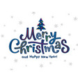merry christmas lettering on white background vector image vector image