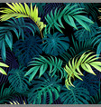 seamless hand drawn tropical pattern vector image vector image