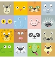 set of animal faces flat style vector image vector image