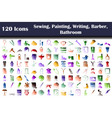 set of 120 sewing painting writing barber vector image
