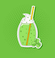 green cocktail with a straw for st patricks day vector image vector image