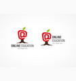 online education logo apple tree vector image