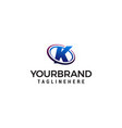 swoosh letter k technology logo concept template vector image