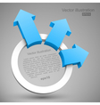 blue arrows with circle 3d vector image