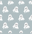 halloween cute ghost seamless pattern vector image vector image