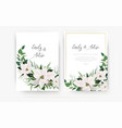 luxury winter season wedding floral invite set vector image
