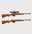 sniper rifles set side view vector image vector image