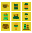 assembly of flat shading style pixel icon fast vector image vector image