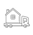 motorhome vehicle line icon vector image vector image