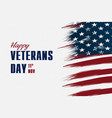 happy veterans day flag design over american vector image vector image