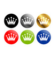 simple crown round icons vector image vector image