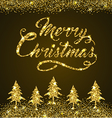 golden glitter christmas greeting inscription vector image