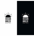 sun silhouette for hotel logo design vector image