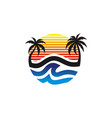 beach logo template vector image vector image