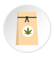 paper bag of medical marijuana icon circle vector image
