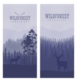 vertical abstract banners of wild deer in forest vector image
