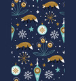 christmas background with foxes and flowers can vector image