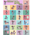 Large set of ethnic businessman character vector image