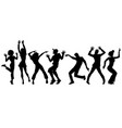 silhouettes collection set young people dancing vector image