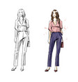 street look casual style fashion vector image