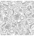 cartoon cute hand drawn fast food seamless pattern vector image vector image