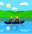 river rafting concept background flat style vector image