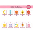 shapes matching game for kids find the correct vector image