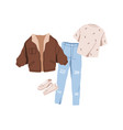 casual clothes outfit set women apparel jeans vector image vector image