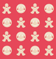 merry christmas gingerbread seamless pattern vector image vector image