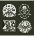 monochrome army and military emblems vector image