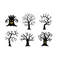 set of tree silhouette for halloween a collection vector image