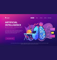 artificial intelligence concept landing vector image