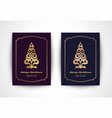 christmas greeting card with tree silhouette vector image