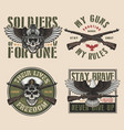 vintage military colorful prints vector image