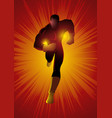superhero running against splash light vector image vector image