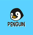 cute little penguin baby kid retro cartoon logo vector image vector image