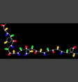 christmas lights set decoration corner colorful vector image vector image