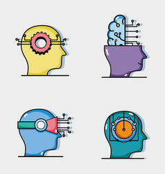 Set of artificial intelligence Royalty Free Vector Image