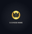 abstract m initial company gold logo vector image vector image