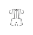 baby shirt and shorts with suspenders sketch icon vector image