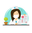 doctor in medical face mask or physician woman vector image
