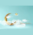 ramadan kareem 2021 banner arabic gold half moon vector image vector image