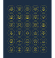 set of thin line floral design elements for logos vector image vector image