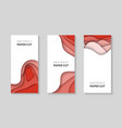 vertical flyers with pastel coral color paper cut vector image vector image