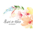 watercolor greeting card flowers vector image
