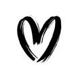 black heart icon object hand drawn love symbol vector image
