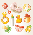 set of design elements for baby shower vector image vector image
