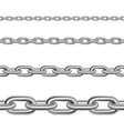 steel chains horizontal realistic set vector image vector image