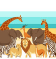 background with african savanna animals vector image