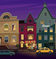 happy people walking around city street at night vector image